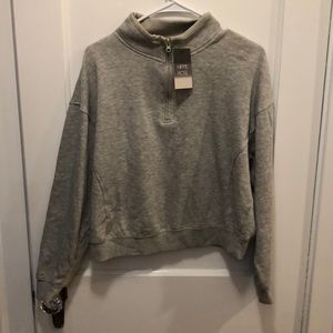 Hippie Rose Lightweight cropped quarter zip sweatshirt